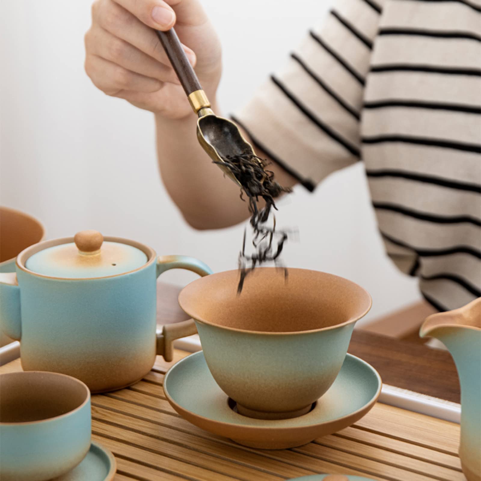 Amazon.co.jp: 湯呑み 手絵茶碗セットアフタヌーンティー茶器セット